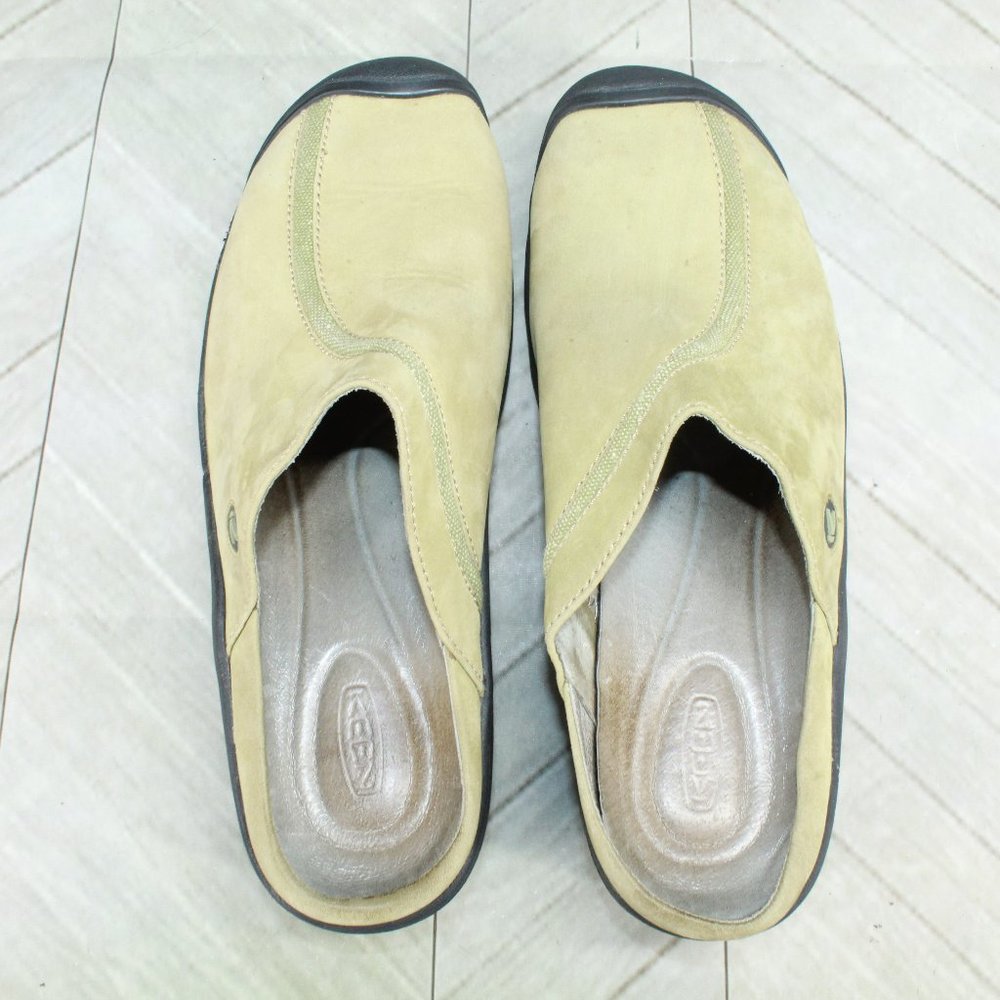 Keen XT Green Leather Slip On Round Toe Casual Mules Clogs Shoes Size 10 - Picture 7 of 9